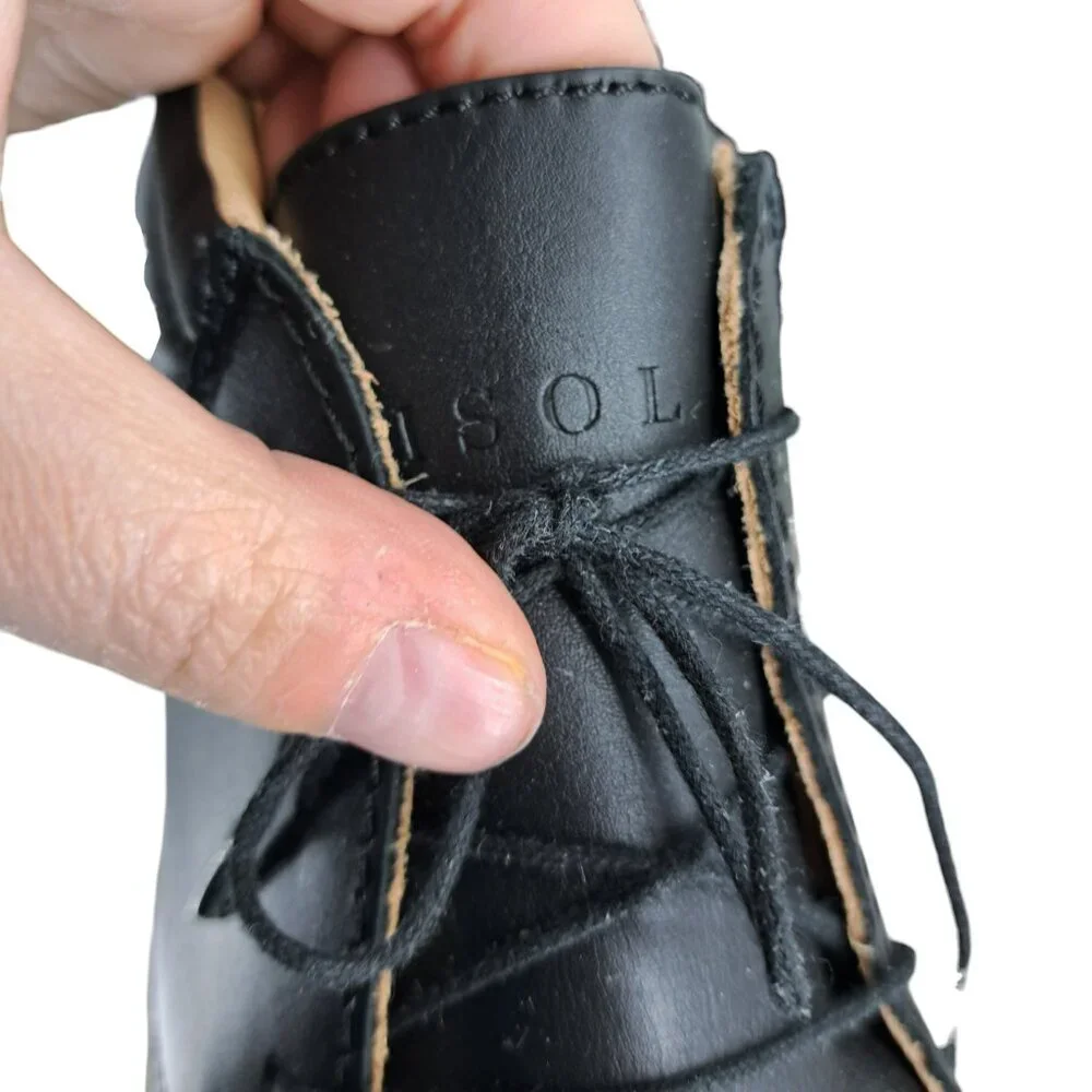 Nisolo Everyday Mid Top Black Leather Sneaker Size 9.5 Cortez Vibram Chukka